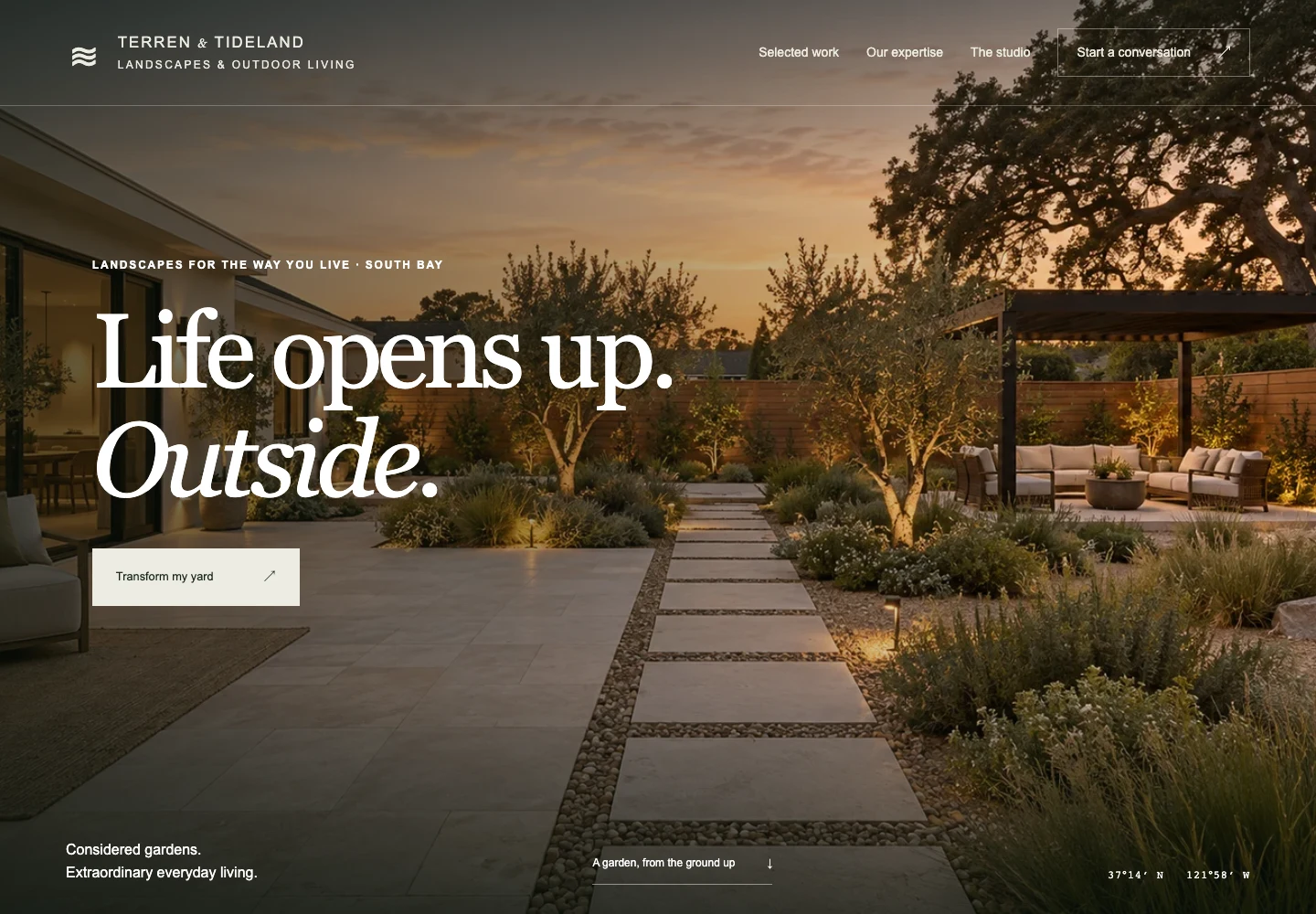 Terren and Tideland landscaping website preview